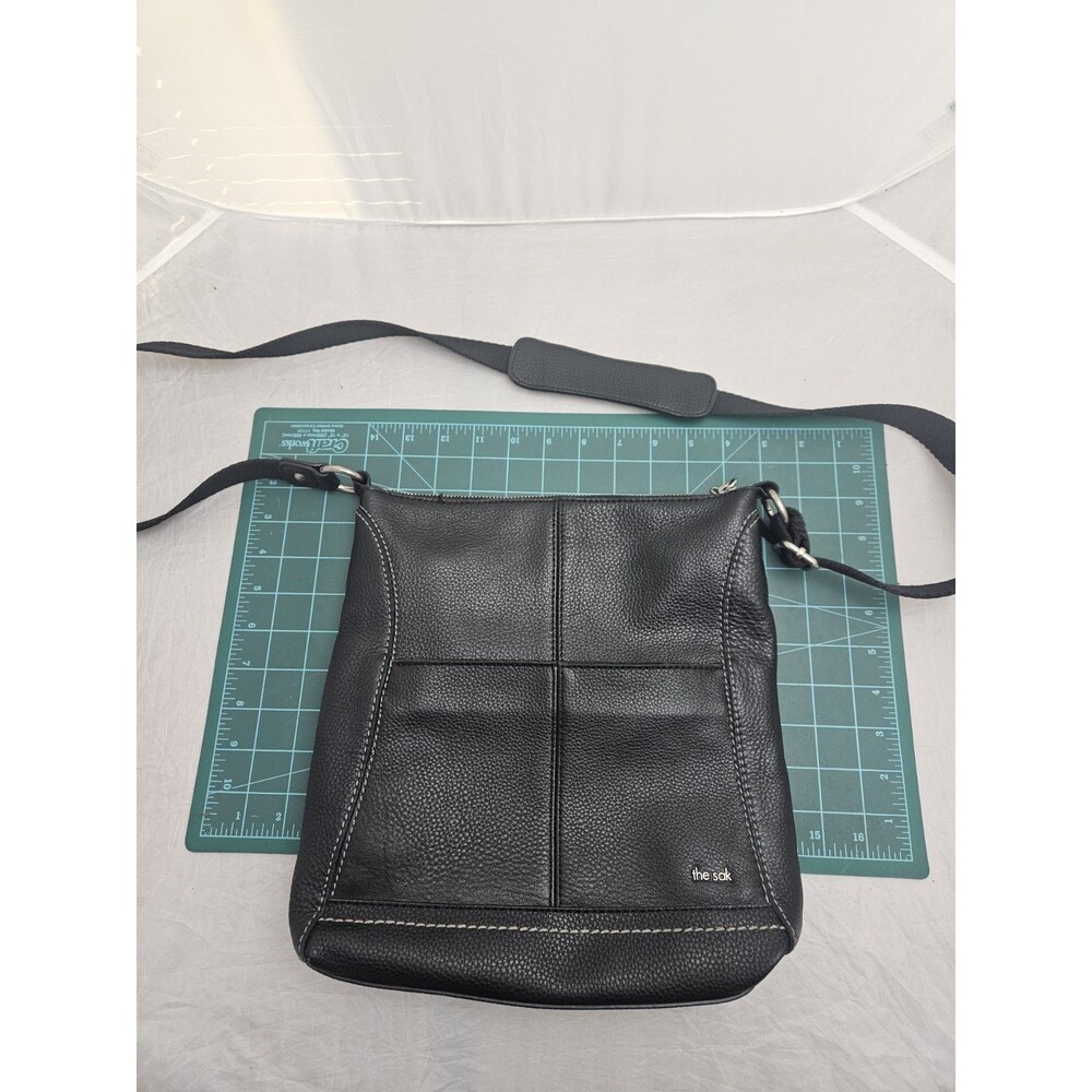 The Sak Lucia Handbag Black Pebbled Leather Crossbody Bag